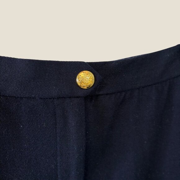 Ralph Lauren A-Line Navy Blue Vintage 77% Wool Equestrian Maxi Skirt Size 14 - Picture 7 of 12